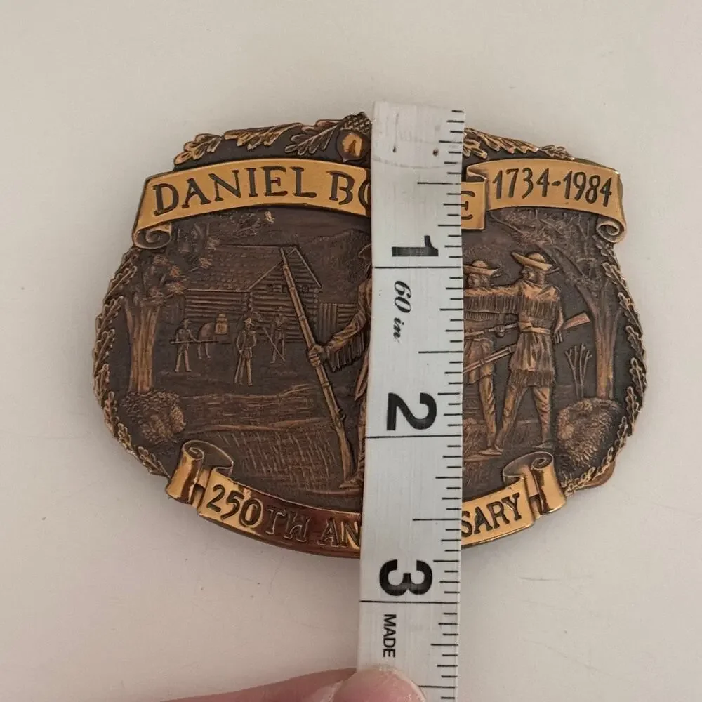 250th Anniversary Daniel Boone Commemorative Belt Buckle Bronze Americana 1984